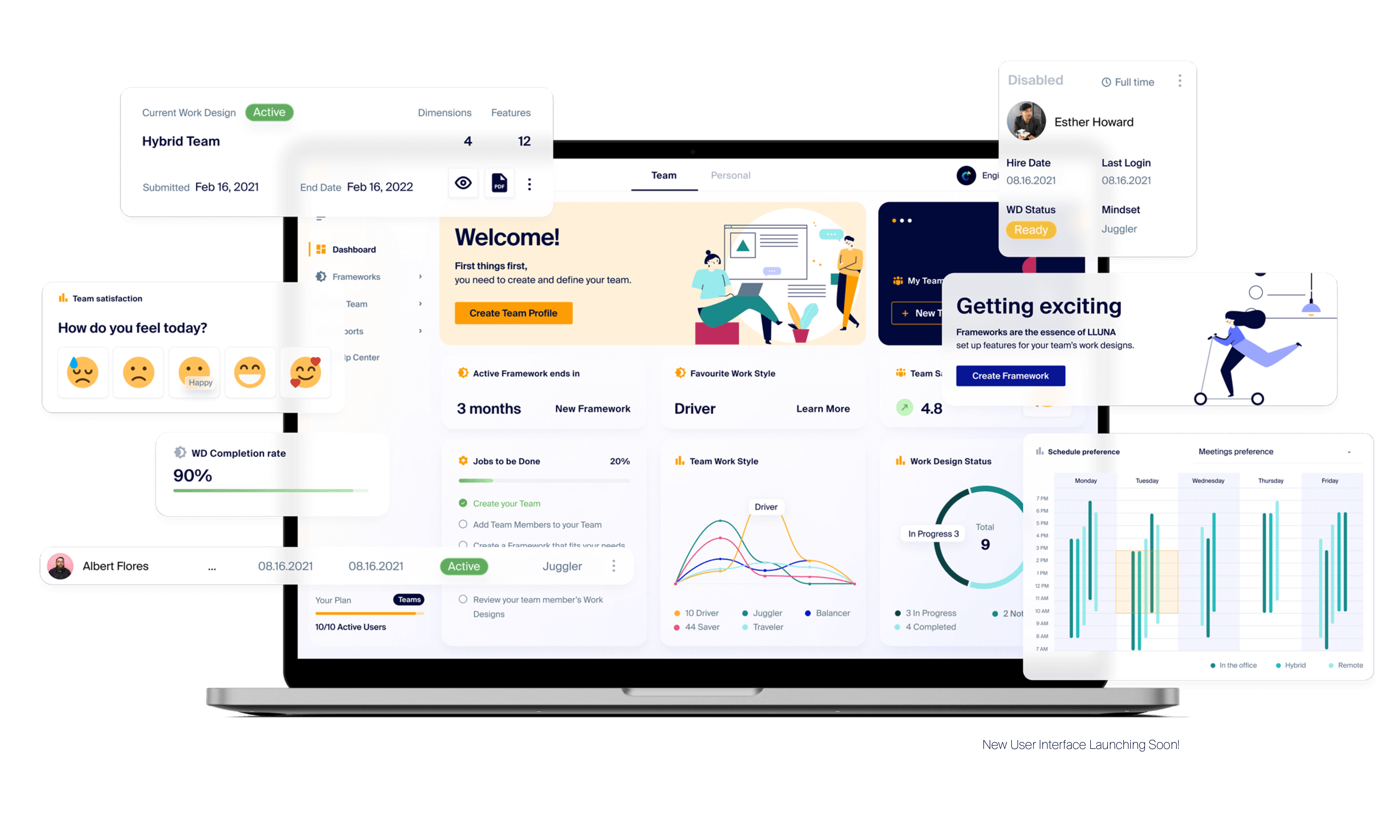 Images of the LLUNA user interface coming soon